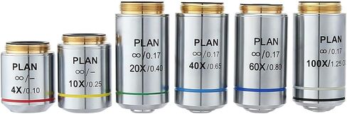 Infinity Plan Optics Achromatic Microscope Objectives Available in Diverse Powers (From Four to Hundred Times) () in Saudi Arabia