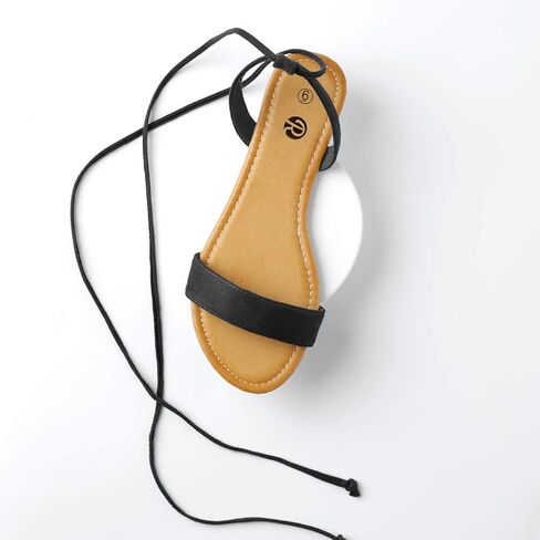 Rekayla Sandals Open Toe Tie Up Ankle Wrap Flat Sandals for Women Summer Dressy Shoes Cute Strappy Lace Up Sandals in Kuwait