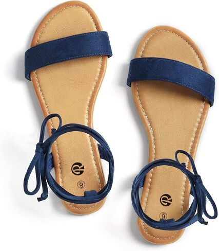Rekayla Women's Sandals Open Toe Tie Up Ankle Wrap Flat Sandals for Women Comfortable Casual Dressy Summer Shoes Cute Strappy Lace Up Sandal in Saudi Arabia