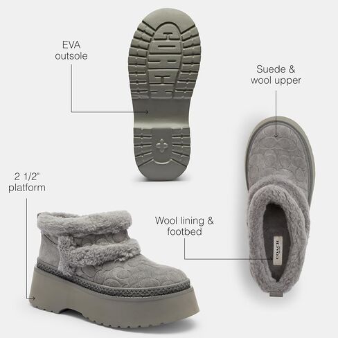 COACH Women's Christina Bootie in Signature Suede Fashion Boot in Saudi Arabia