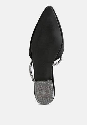 London Rag Turnon Velvet Diamante Detail Flat Mules in Saudi Arabia
