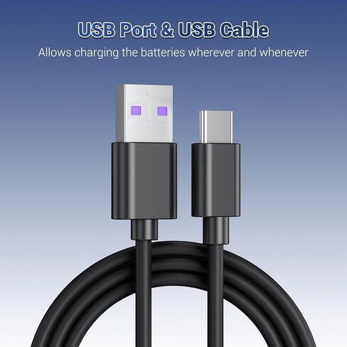 Upgraded USB Dual NP-95 DB-90 Battery Charger with Type C Port for Fujifilm X100 X100S X-S1 X30 X100T FinePix Real 3D W1 FinePix F31fd FinePix F30 and Ricoh GXR GXR Mount A12 GXR P10,Removable Cable in Saudi Arabia