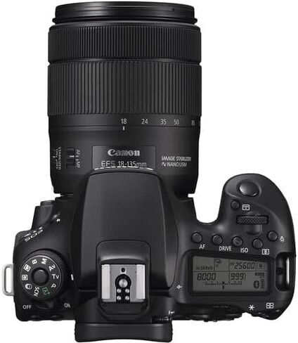 كاميرا كانون EOS 90D DSLR مع عدسة 18-135 ملم | مستشعر APS-C بدقة 32.5 ميجابكسل، والتركيز البؤري التلقائي ثنائي البكسل، وفيديو بدقة 4K | لتصوير الحياة البرية والرياضة (3616C016) + عدسة Canon EF-S 24mm f/2.8 STM + حقيبة + بطاقة سعة 64 جيجابايت in Saudi Arabia
