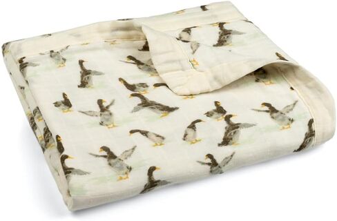 بطانية أطفال من Milkbarn Muslin - بطانية كبيرة مقاس 91.44 سم × 91.44 سم للأطفال - مريحة ومريحة للأولاد والبنات (بط) in Kuwait