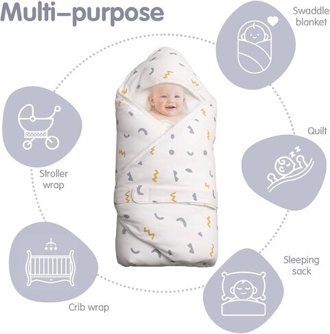 KIDDA Newborn 0-12 Months Baby Swaddle Blanket Multifunctio Boys Girls Cotton Thick Mat Wrap Stroller Sleeping Sacks Infant in Saudi Arabia