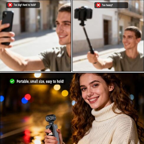 كاميرا الجسم بدقة 4K مع ميكروفون، وكاميرا فيديو وصوت صغيرة، بدقة 4K/60 إطارًا في الثانية مع عدسة دوارة بزاوية 270 درجة، ودعم ميكروفون خارجي، وخيارات المشبك/الحزام، وتثبيت للاجتماعات، والاستخدام اليومي (128 جيجابايت) in Kuwait
