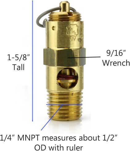 200 PSI ضاغط الهواء صمام الإغاثة المنبثق من النحاس الصلب 1/4 "ذكر NPT جديد in Kuwait