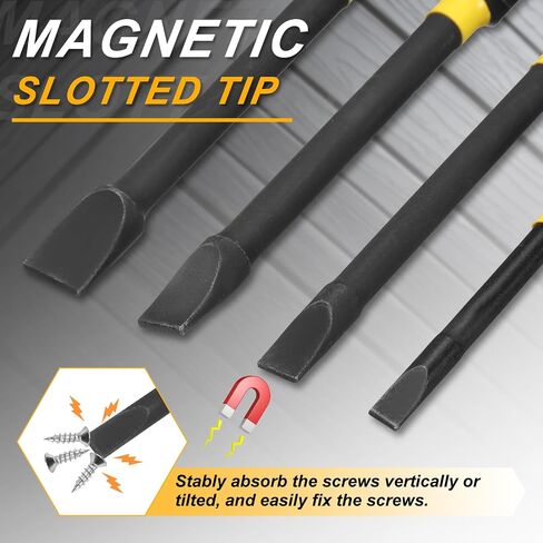 HARFINGTON 5pcs SL5 Slotted Impact Screwdriver Bits 5mm Slotted Tip 1/4" Hex Shank 150mm (6") Long Magnetic Flat Head Phosphated S2 Steel Screw Driver Drill Bits Electric Power Tool in Saudi Arabia