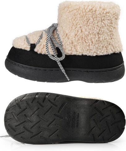 Harssidanzar Winter Boots for Women EVA Sole Anti-Slip Warm Faux Fur Outdoor Walking Boots Lace Up CL201US in Saudi Arabia