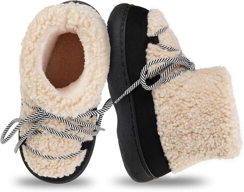 Harssidanzar Winter Boots for Women EVA Sole Anti-Slip Warm Faux Fur Outdoor Walking Boots Lace Up CL201US in Saudi Arabia