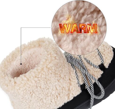 Harssidanzar Winter Boots for Women EVA Sole Anti-Slip Warm Faux Fur Outdoor Walking Boots Lace Up CL201US in Saudi Arabia