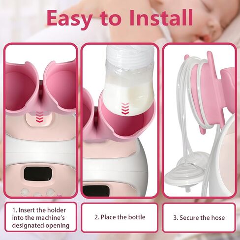 حامل زجاجات لـ Spectra S1 وS2، منظم مزدوج مع إدارة خرطوم متوافق مع زجاجة Spectra الجديدة/القديمة، موفر للمساحة وسهل التركيب (أبيض، مضخة صدر جديدة) in Kuwait