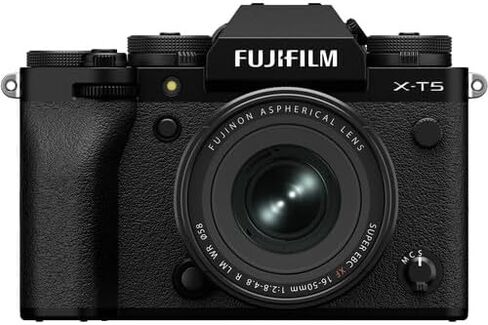 كاميرا Fujifilm X-T5 بدون مرآة مع عدسة XF 16-50 مم باللون الأسود (16842840) تتضمن الحزمة: بطاقة ذاكرة 128 جيجابايت، طقم فلتر 3 قطع، قارئ بطاقات، أغطية عدسات، مجموعة تنظيف كاملة in Saudi Arabia