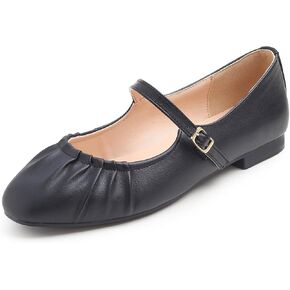 Women's Square Toe Mary Jane Fashion Ballet with Strap Comfort Dressy Working Flats in Kuwait