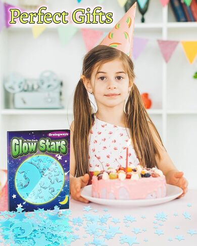 201 قطعة من ملصقات Greingways المتوهجة في الظلام على شكل نجوم لغرفة نوم السقف، ومواد تخزين للأطفال الذين تتراوح أعمارهم بين 3-5، و4-8، و8-12، وملصقات حائط لتزيين غرفة الأولاد والبنات، ومواد تخزين للأطفال الصغار باللون الأزرق in Kuwait