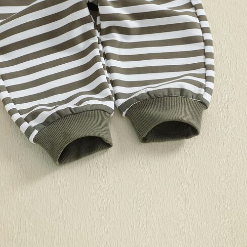 Toddler Baby Boy Clothes Letter Print Long Sleeve Sweatshirt Pullover Stripe Pants 2Pcs Fall Winter Outfits in Saudi Arabia