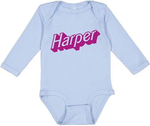 TATY Kids Harper Doll Font Long Sleeve Baby Infant Bodysuit in Saudi Arabia