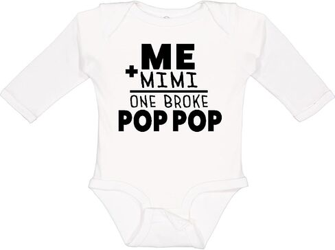 inktastic Me Plus Mimi Equals 1 Broke Pop Pop Long Sleeve Creeper in Saudi Arabia