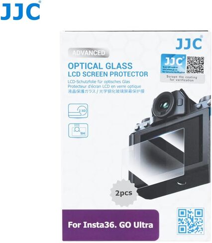 واقي شاشة JJC مكون من قطعتين لجهاز Insta360 GO Ultra، زجاج مقسى فائق الوضوح متوافق مع ملحقات Insta 360 GO Ultra، 0.3 مم 9H 2.5D تغطية كاملة مضادة للخدش ومضادة للفقاعات in Saudi Arabia