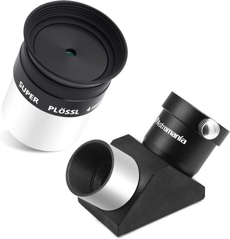 Astromania 1.25" 4mm Super Plossl Telescope Eyepiece - Bundle with - 1.25" 90° Diagonal with Amici Prism in Saudi Arabia