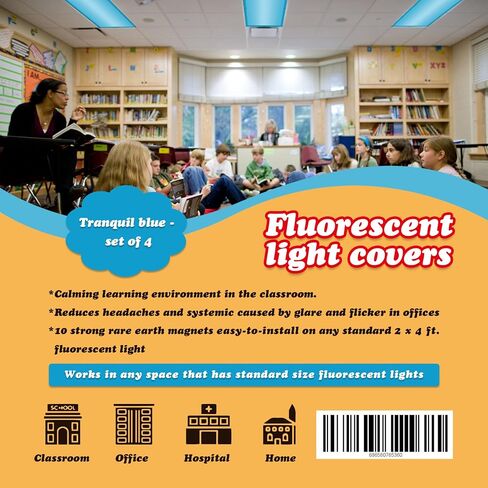 (2 Pack; Tranquil Blue). Flame-Retardant Fabric, 10 Strong Rare Earth Magnets, Flame Retardant Certification, Reducing Glare Harsh Flicker, Used in Classroom, Home, Office in Saudi Arabia