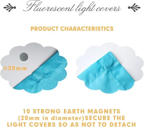 (2 Pack; Tranquil Blue). Flame-Retardant Fabric, 10 Strong Rare Earth Magnets, Flame Retardant Certification, Reducing Glare Harsh Flicker, Used in Classroom, Home, Office in Saudi Arabia