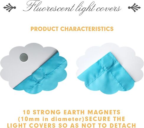 (2 Pack; Tranquil Blue). Flame-Retardant Fabric, 10 Strong Rare Earth Magnets, Flame Retardant Certification, Reducing Glare Harsh Flicker, Used in Classroom, Home, Office in Saudi Arabia