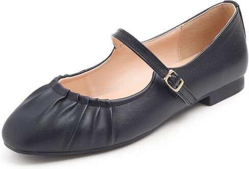 Women's Square Toe Mary Jane Fashion Ballet with Strap Comfort Dressy Working Flats in Kuwait