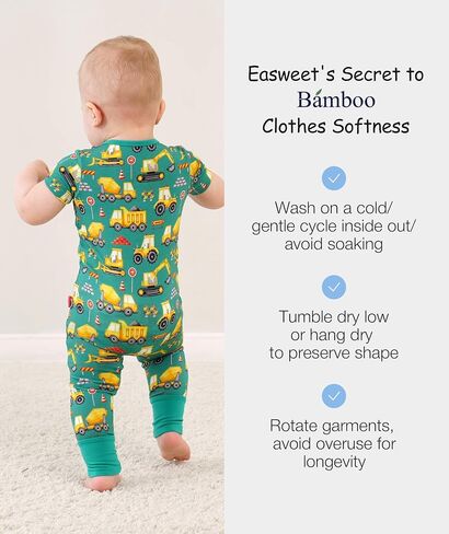 Footless One-Piece Pajamas Baby Boy Zipper Short Sleeve Baby Romper, Viscose Made from Bamboo in Saudi Arabia