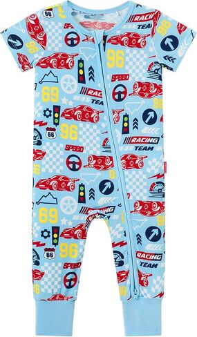 Footless One-Piece Pajamas Baby Boy Zipper Short Sleeve Baby Romper, Viscose Made from Bamboo in Saudi Arabia