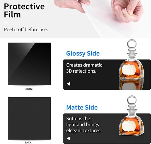 Neewer 30×30cm Acrylic Poster Boards for Photography, Square Black and White Background Boards Non-Reflective and Reflective for Table Shooting Products in Saudi Arabia