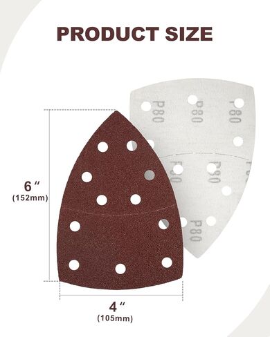 36 PCS Detail Sander Sandpaper Premium 60/80/100/120/180/240 Grits Mouse Sandpaper 6 Hole Palm Sander Paper Hook and Loop Sanding Pads in Saudi Arabia