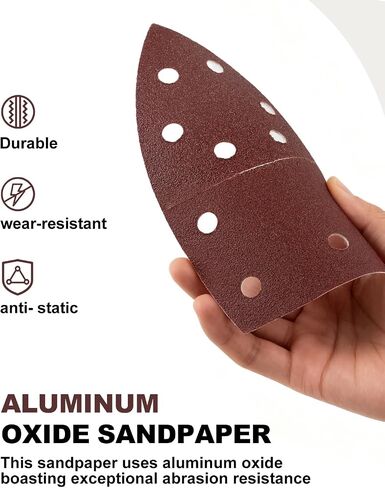 36 PCS Detail Sander Sandpaper Premium 60/80/100/120/180/240 Grits Mouse Sandpaper 6 Hole Palm Sander Paper Hook and Loop Sanding Pads in Saudi Arabia
