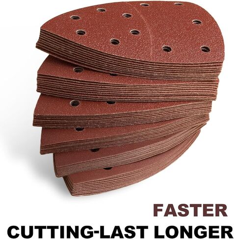 36 PCS Detail Sander Sandpaper Premium 60/80/100/120/180/240 Grits Mouse Sandpaper 6 Hole Palm Sander Paper Hook and Loop Sanding Pads in Saudi Arabia