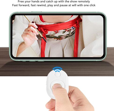 Bluetooth Remote Control Page Turner, for TikTok for App Camera Remote Shutter Selfie Button, Fingertip Video Controller for Cell Phone (White) in Saudi Arabia