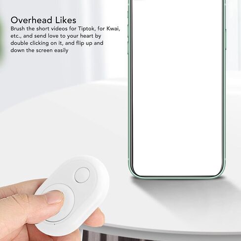 Bluetooth Remote Control Page Turner, for TikTok for App Camera Remote Shutter Selfie Button, Fingertip Video Controller for Cell Phone (White) in Saudi Arabia