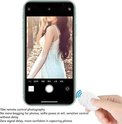 Bluetooth Remote Control Page Turner, for TikTok for App Camera Remote Shutter Selfie Button, Fingertip Video Controller for Cell Phone (White) in Saudi Arabia