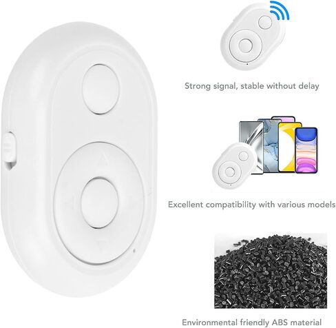 Bluetooth Remote Control Page Turner, for TikTok for App Camera Remote Shutter Selfie Button, Fingertip Video Controller for Cell Phone (White) in Saudi Arabia
