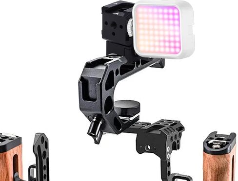 Yunseity Triple Cold Shoe Extender, Camera Mount with 3 Cold Shoe Mounts, 1/4 Thread, Aluminum Alloy Construction, 4 Screw Holes, 78g, for LED Lights, Microphones, Filmmaking in Saudi Arabia