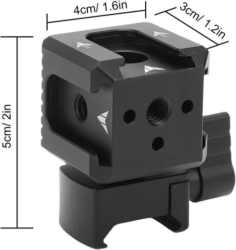 Yunseity Triple Cold Shoe Extender, Camera Mount with 3 Cold Shoe Mounts, 1/4 Thread, Aluminum Alloy Construction, 4 Screw Holes, 78g, for LED Lights, Microphones, Filmmaking in Saudi Arabia
