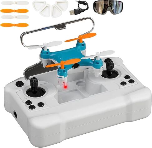 طائرة صغيرة بدون طيار صديقة للمبتدئين، طائرة بدون طيار صغيرة لجميع الأعمار مع رحلات طيران سهلة وحيل 360 درجة، تأثيرات خاصة دوران ثلاثي الأبعاد، مدمجة للغاية ومحمولة، هدية مفاجئة للأولاد والبنات (أزرق) in Kuwait