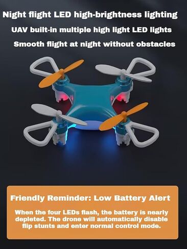 طائرة صغيرة بدون طيار صديقة للمبتدئين، طائرة بدون طيار صغيرة لجميع الأعمار مع رحلات طيران سهلة وحيل 360 درجة، تأثيرات خاصة دوران ثلاثي الأبعاد، مدمجة للغاية ومحمولة، هدية مفاجئة للأولاد والبنات (أزرق) in Kuwait