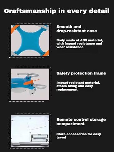 طائرة صغيرة بدون طيار صديقة للمبتدئين، طائرة بدون طيار صغيرة لجميع الأعمار مع رحلات طيران سهلة وحيل 360 درجة، تأثيرات خاصة دوران ثلاثي الأبعاد، مدمجة للغاية ومحمولة، هدية مفاجئة للأولاد والبنات (أزرق) in Kuwait