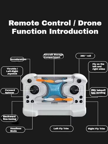 طائرة صغيرة بدون طيار صديقة للمبتدئين، طائرة بدون طيار صغيرة لجميع الأعمار مع رحلات طيران سهلة وحيل 360 درجة، تأثيرات خاصة دوران ثلاثي الأبعاد، مدمجة للغاية ومحمولة، هدية مفاجئة للأولاد والبنات (أزرق) in Kuwait