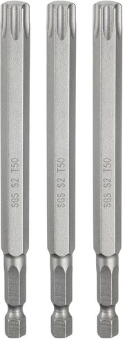 HARFINGTON 3pcs T20 Torx Head Screwdriver Bit 1/4" Hex Shank 4.3" (110mm) Long Magnetic No Hole Tip Tamper Proof 6 Point Star Screw Driver Drill Bits S2 Steel Industrial Power Screwdrivers in Saudi Arabia