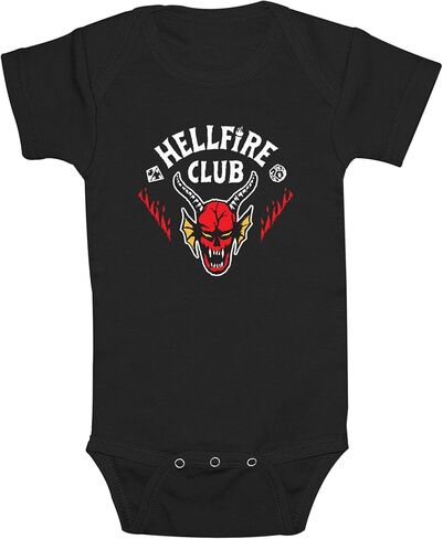 سالوبيت بشعار أبيض من Fifth Sun Infant's Stranger Things Hellfire Club - أسود - 12 شهرًا in Saudi Arabia