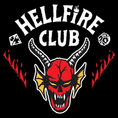 سالوبيت بشعار أبيض من Fifth Sun Infant's Stranger Things Hellfire Club - أسود - 12 شهرًا in Saudi Arabia