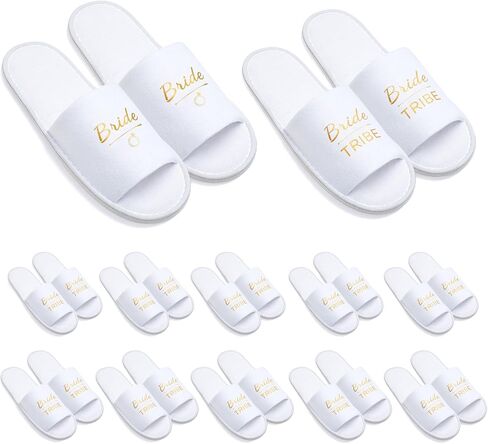 Ramede Set of 12 Bridesmaid Slippers Disposable Wedding Bride Slippers Bulk Bridesmaid Gifts for Wedding Day Bridal Party Women Bachelorette Party Favor (2 Sizes) in Saudi Arabia