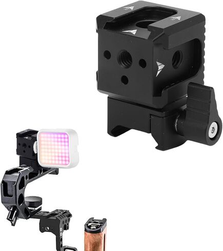 Gugxiom 3 Port Cold Shoe Mount مدمج في 1/4 فتحات لولبية 4، حامل تمديد محول الحذاء البارد للكاميرا لقفص الكاميرا وشاشة LED وميكروفون وما إلى ذلك in Kuwait
