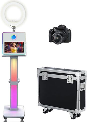 Portable Photo Booth Machine Selfie 15.6 inch Touch Screen Photobooth with RGB Light for Wedding Events Party with Flight Case (Photo Booth Machine) in Saudi Arabia